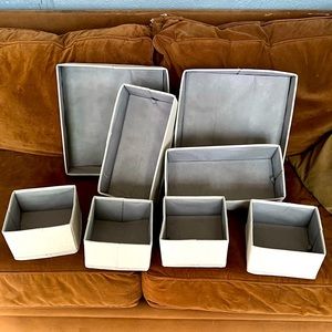 Grey fabric drawer organizer